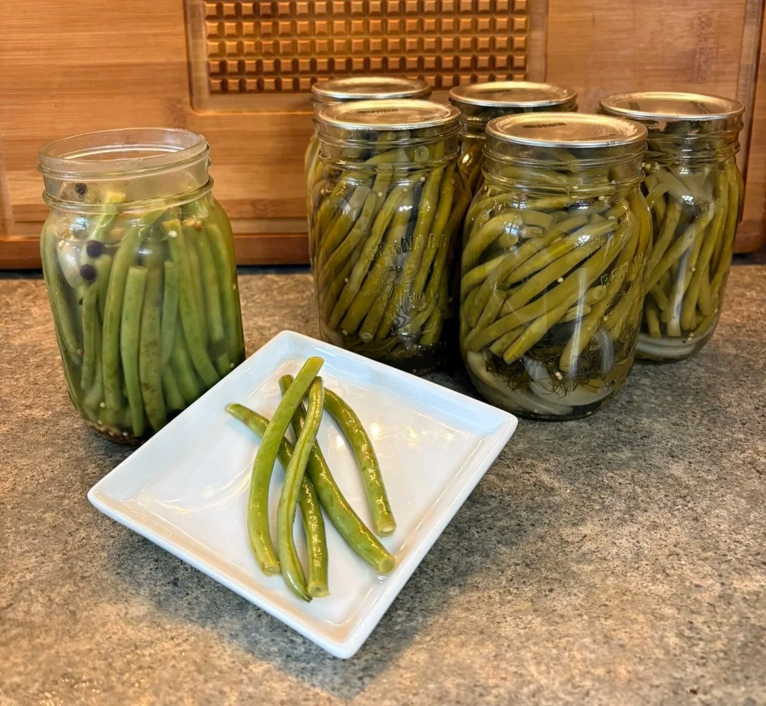 Pickled Green Beans with Water Bath Canning Option