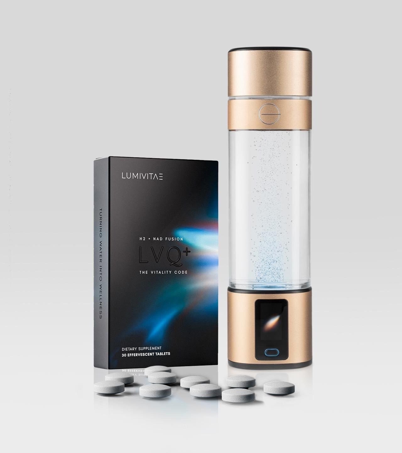 Buy a LumiVitae Hydrogen Water Bottle in Canada and Get 1 Month Free Subscription to LumiVitae LVQ+ Molecular Hydrogen Tablets