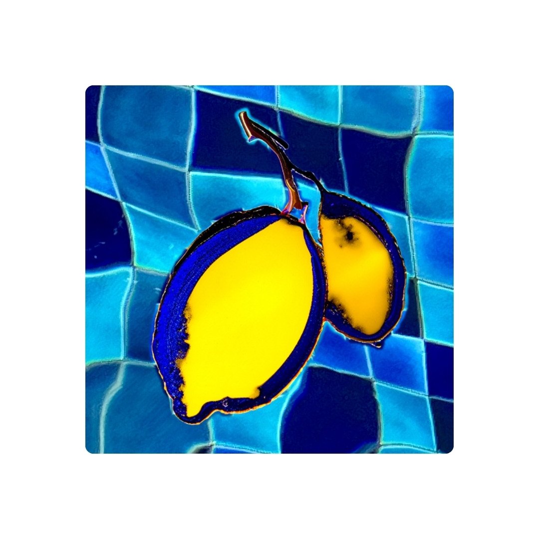 BLUE LEMON ABSTRAIT - DESSOUS DE VERRE X6