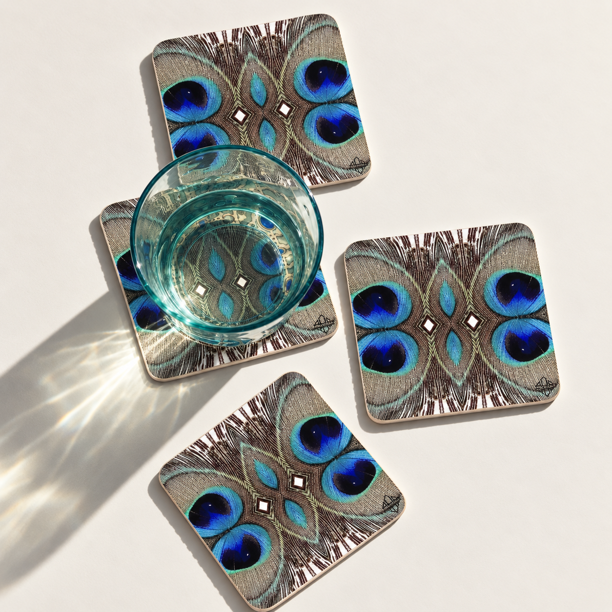 COFFRET DE DESSOUS DE VERRE - PAON
