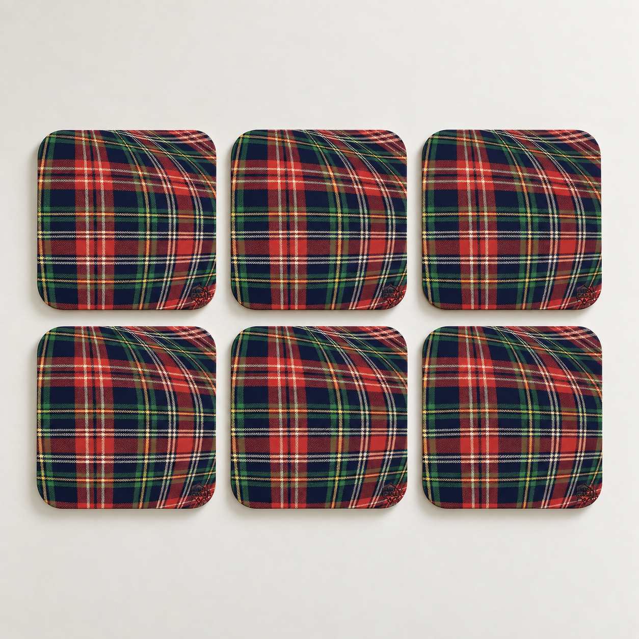 COFFRET DE DESSOUS DE VERRE - TARTAN