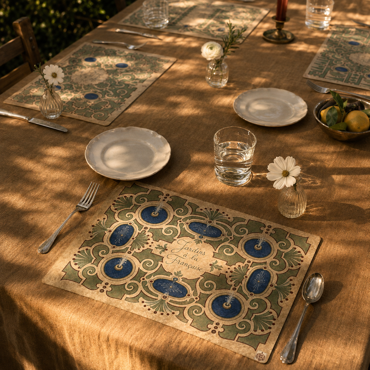 Coffret 6 sets de table "Jardin à la Française"