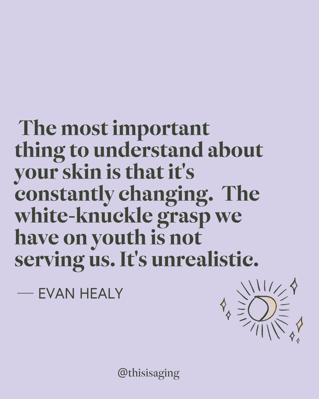 LOUDER FOR THE ONES IN THE BACK. 📣⁠
⁠
Thanks to Evan Healy (@braceletfolk) and founder of @evanhealy skincare for sharing her wisdom on embracing change as we age.⁠
⁠
For a manifesto on a holistic way of taking care of your skin that incorporates co