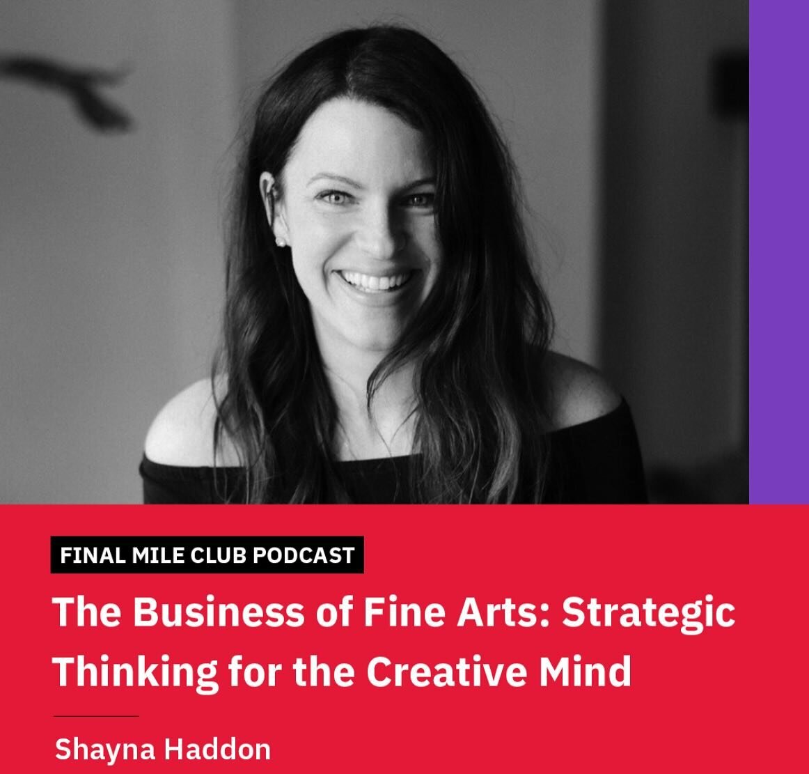 🎧️ I love podcasts! 😍 Especially when they feature great info for new and recent arts &amp; design grads. Many thanks to Shayna Haddon (@haddonstrategy) for sharing important info and tips for emerging artists on the @YorkUAMPD Final Mile Club podc