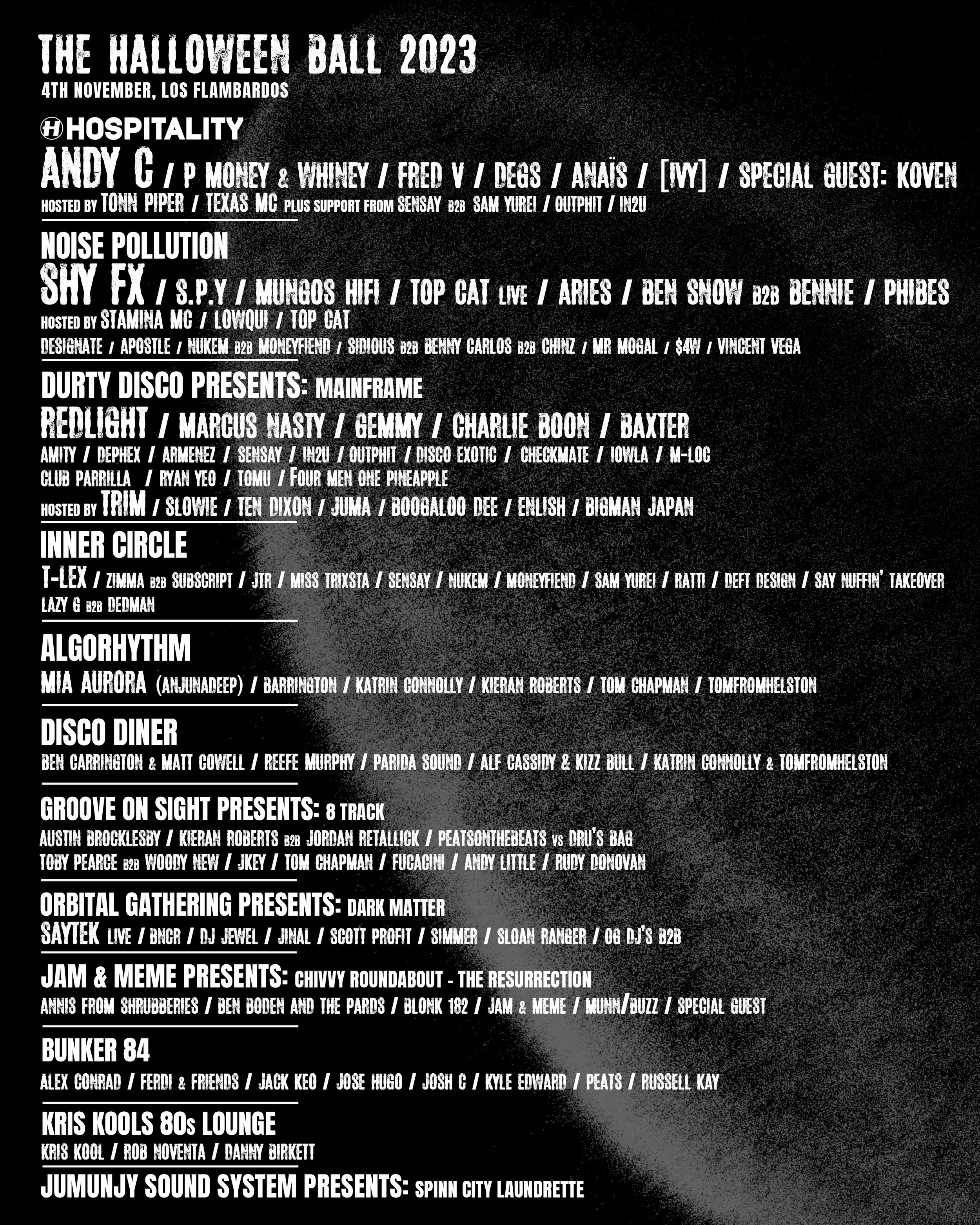 LINEUP — The Masked Ball