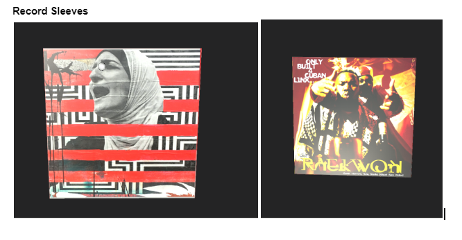 up close of record sleeve's textured