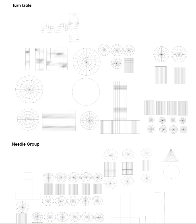 Wireframes for turntable