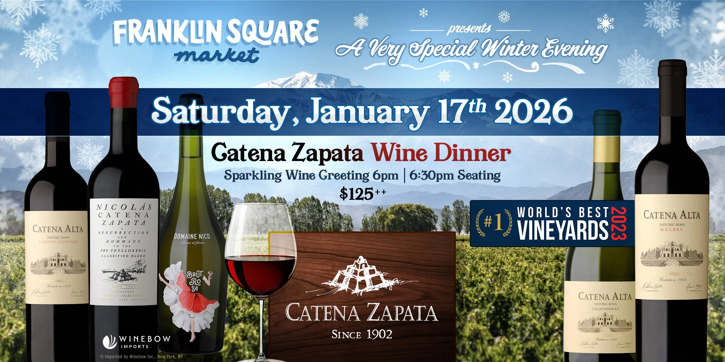 January 5-Course Wine Dinner with Catena Zapata