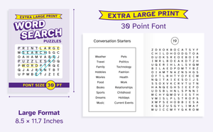 Extra Large Print Word Search Puzzles Font Size 30 pt | Clarence Edgehill
