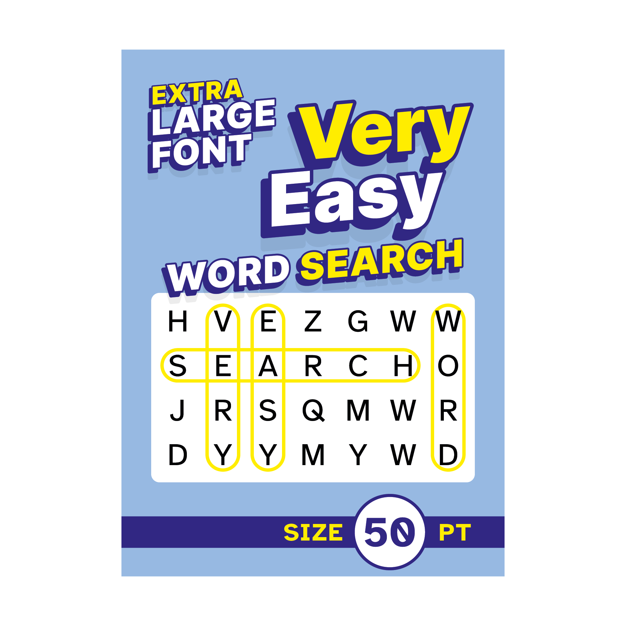 Extra Large Font Very Easy Word Search Size 50 pt
