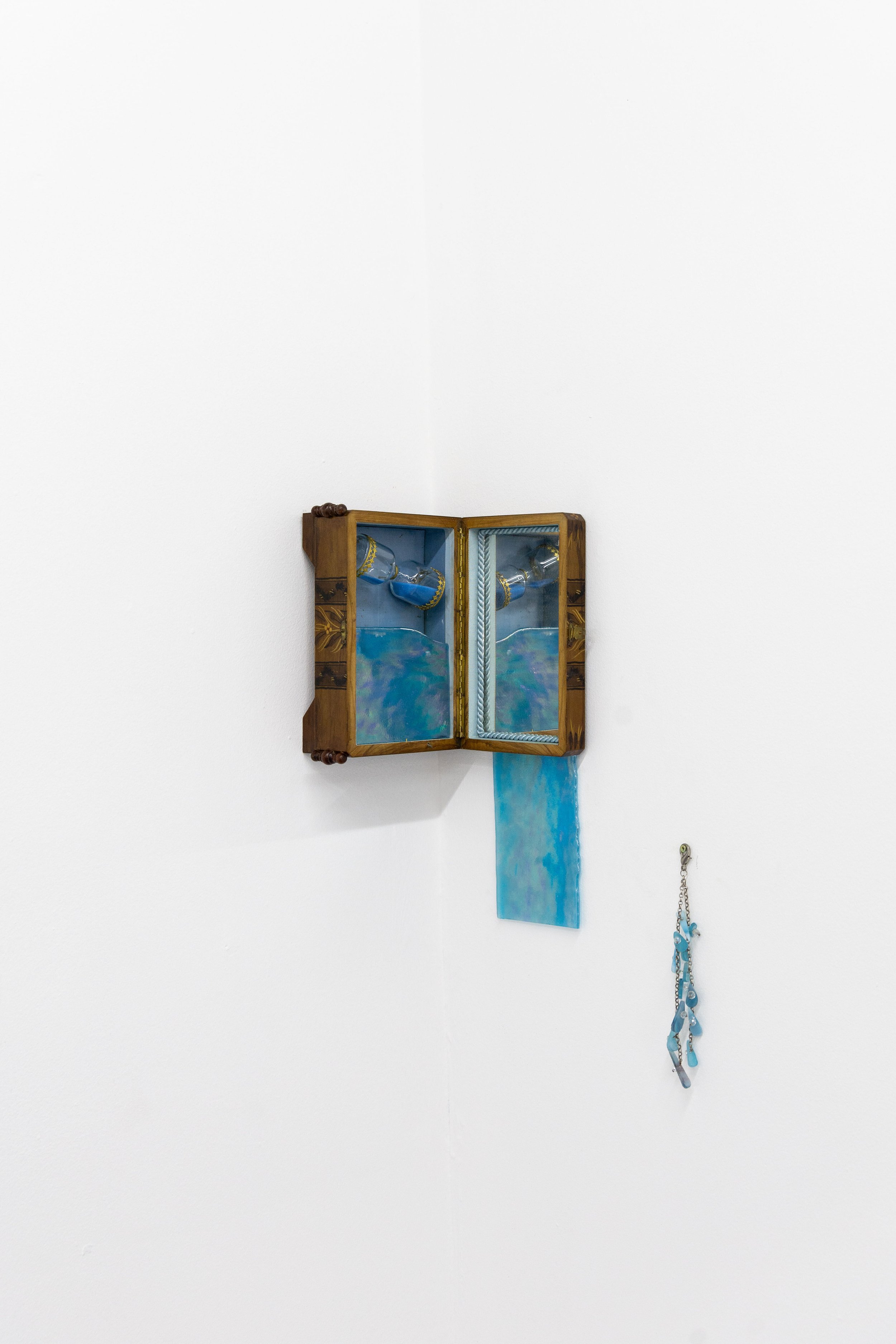 Stained glass artwork hanging on wall
