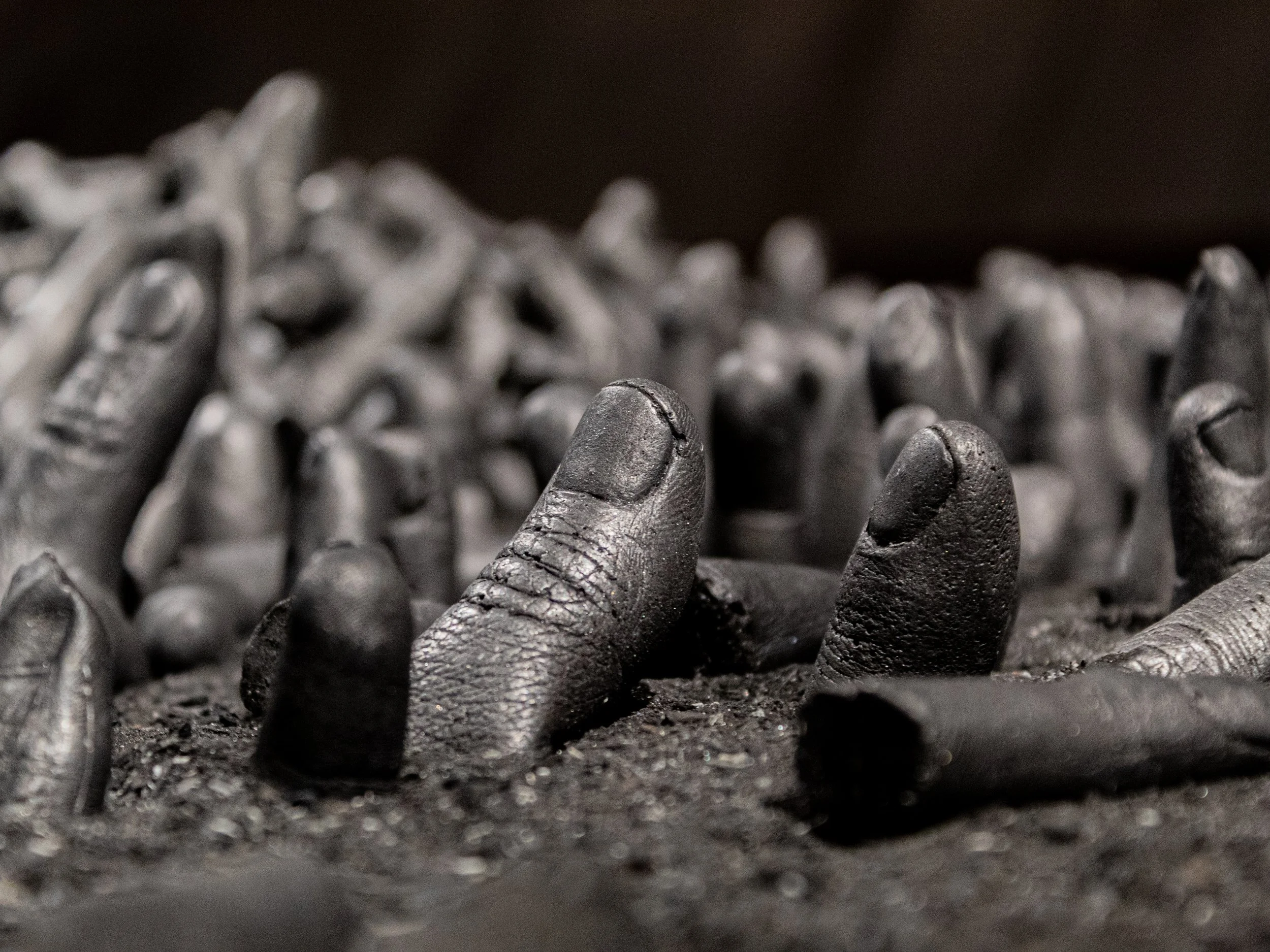   Archivo Digital  (detail), installation with latexgraphy on gampi paper, plaster sculpture and latex moulds 