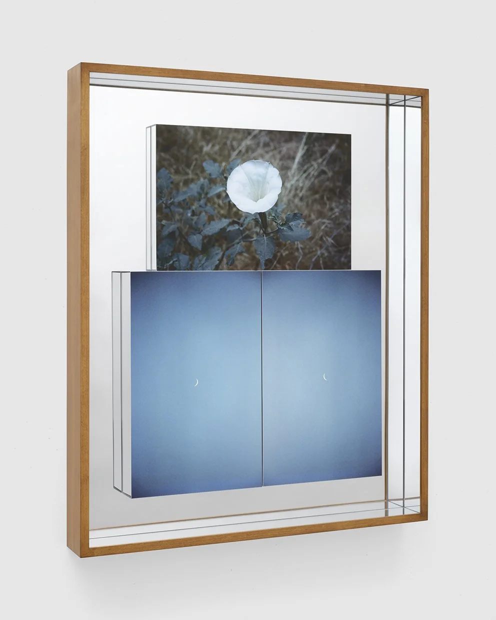   Flower Moon , 2026 ; Inkjet print, mirror 1/1, 28 × 34 × 3.5 inches 