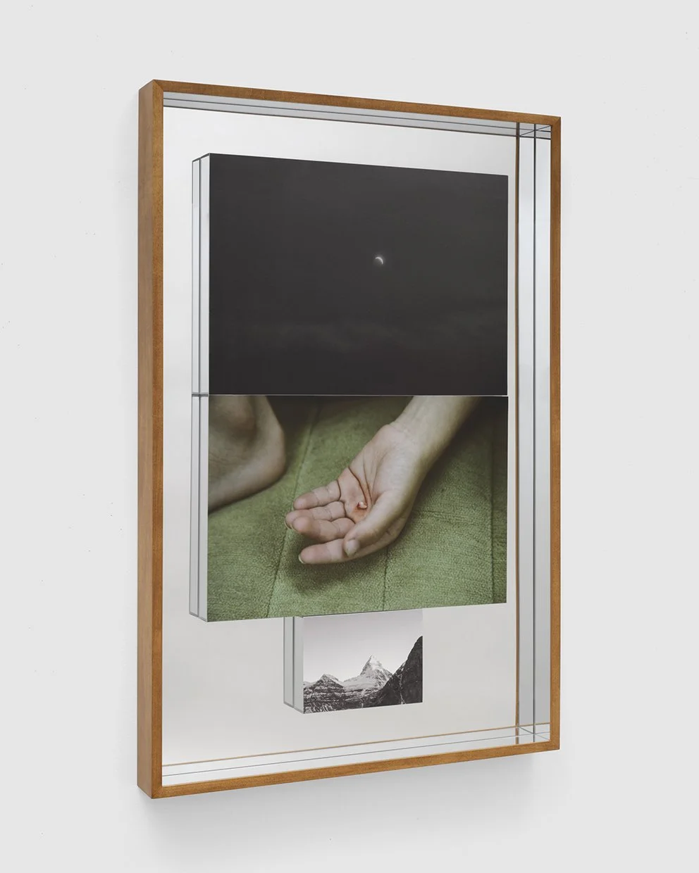   First Lost Tooth , 2026 ; Inkjet print, mirror, 27 × 40 × 3 inches 