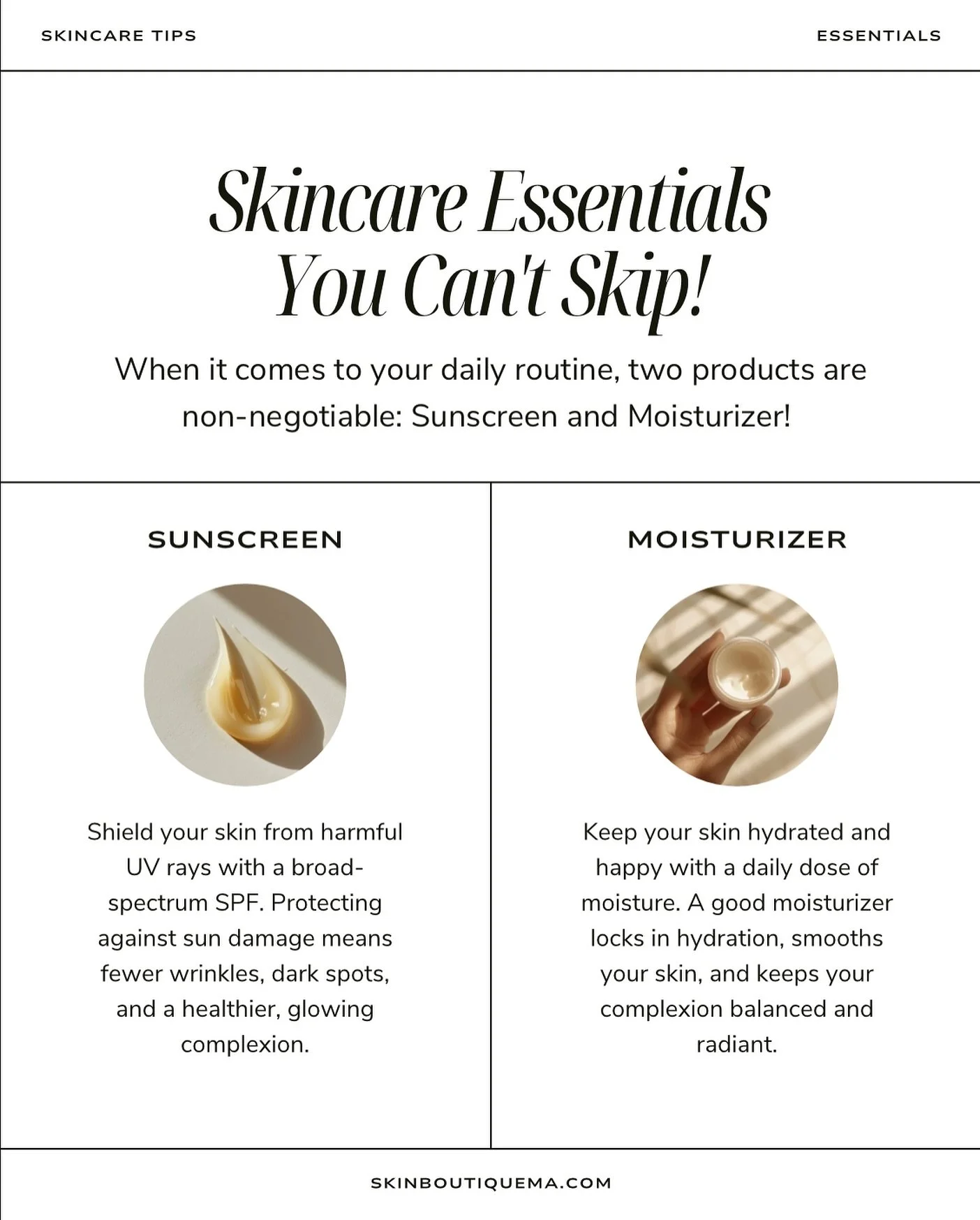 Healthy, glowing skin starts with the basics - and yes, even when you have medical-grade treatments!

☀️ Never skip SPF - it protects your skin from sun damage, premature aging, and hyperpigmentation.

Moisturize daily - a good gel or cream locks in 