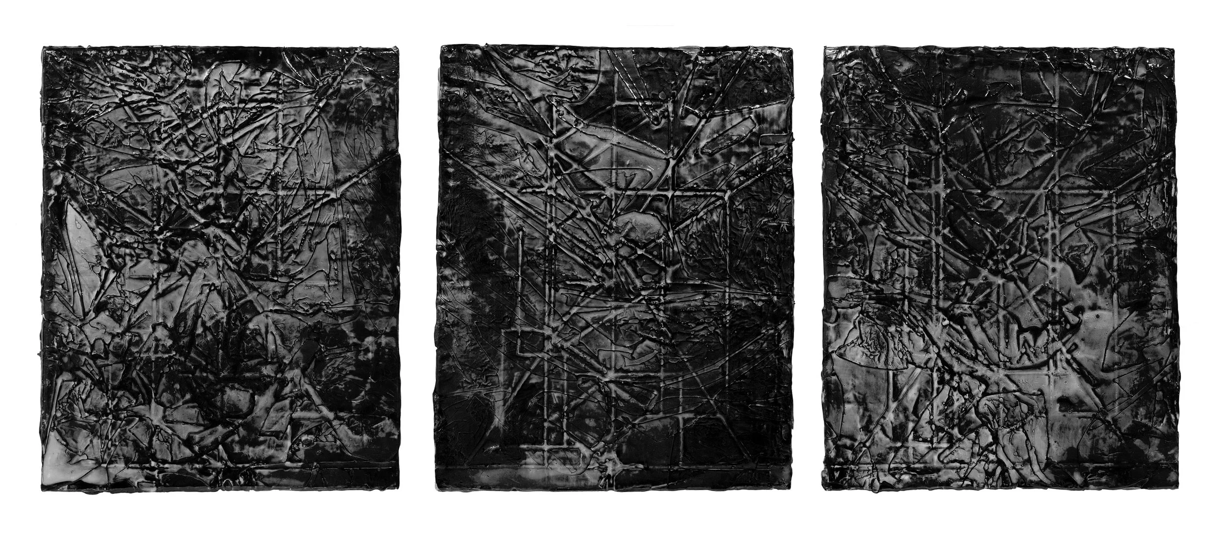 Blackened Bone, 2017, acrylic on canvas mounted on panel, 52x20"