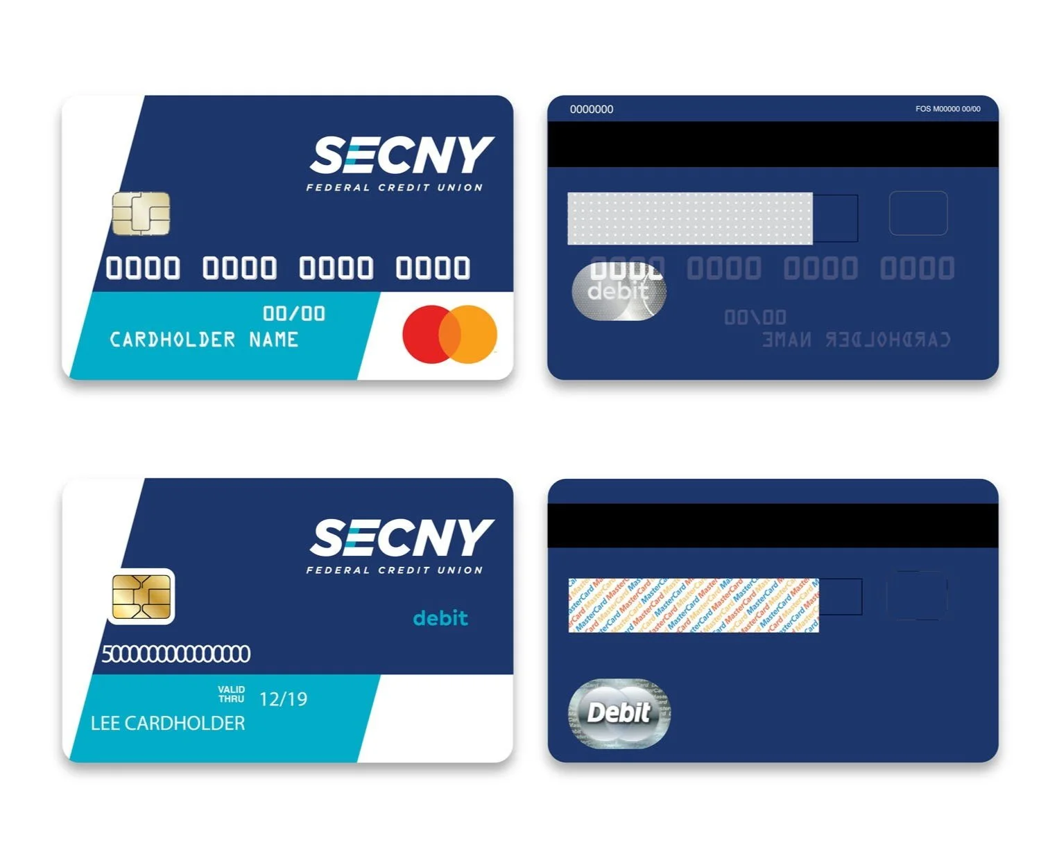 CINSYR | Creative design agency Syracuse, New York | SECNY federal credit union brand identity mockup branded credit cards