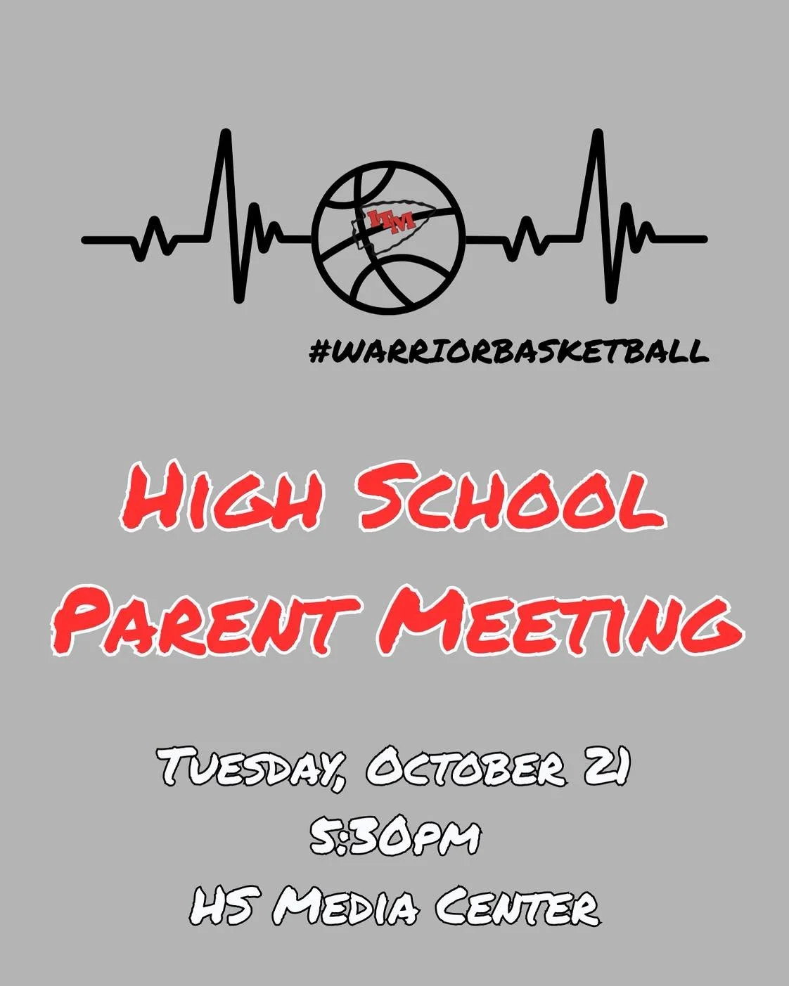 🏀 Warrior Basketball Parent Meeting!

Tuesday, October 21st &bull; 5:30 PM
📍 HS Media Room

Let&rsquo;s come together and help make this a great season! ❤️🖤