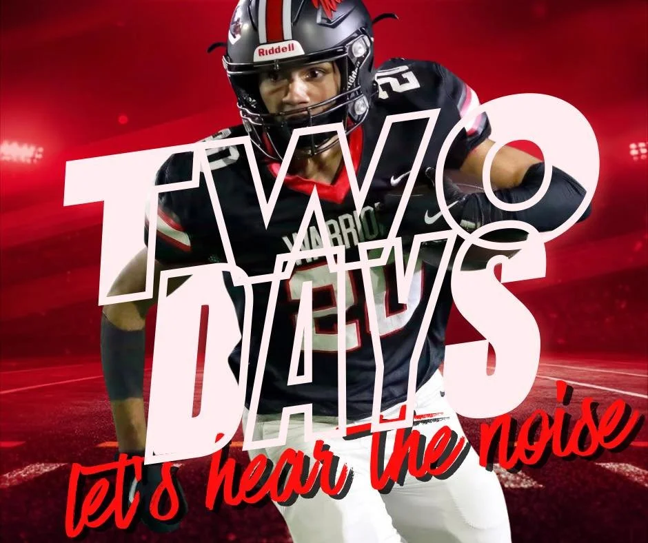 Two days until we battle it out with Llano for the District Title! 🔥
Let&rsquo;s hear the noise and hype our Warriors up! 🏈❤️🖤

📣 
Let&rsquo;s make sure Llano feels the Warrior pride from wherever you are! 💪

#WarriorNation #DistrictTitle #GameW
