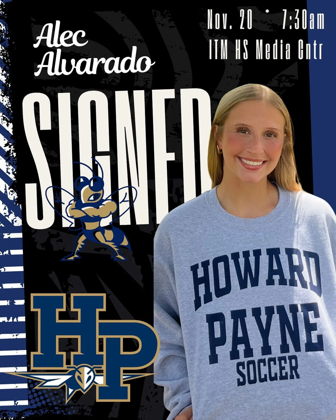🎉⚽ Signing Day Celebration! ⚽🎉
Let&rsquo;s show some love to Alec as she officially commits to Howard Payne University to continue her soccer journey! 💛🖤

Alec is not only a talented and focused athlete but also excels in the classroom with outst