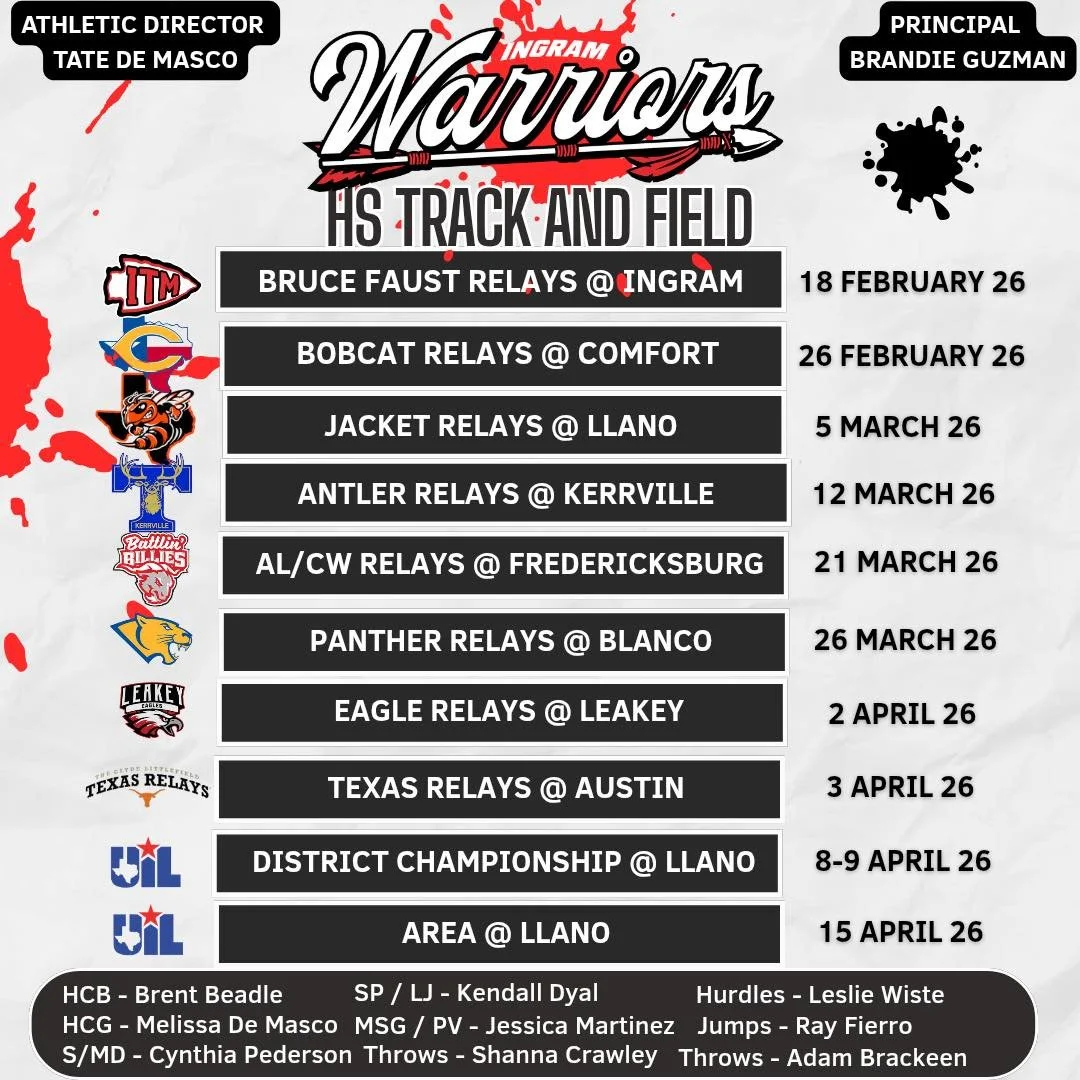 Warrior Nation &mdash; it&rsquo;s almost time to hit the track! 🏃&zwj;♀️🔥

Our Ingram HS Track &amp; Field athletes are gearing up for an exciting 2026 season filled with competition, growth, and grit.

📍 Home meet: Bruce Faust Relays @ Ingram
📆 