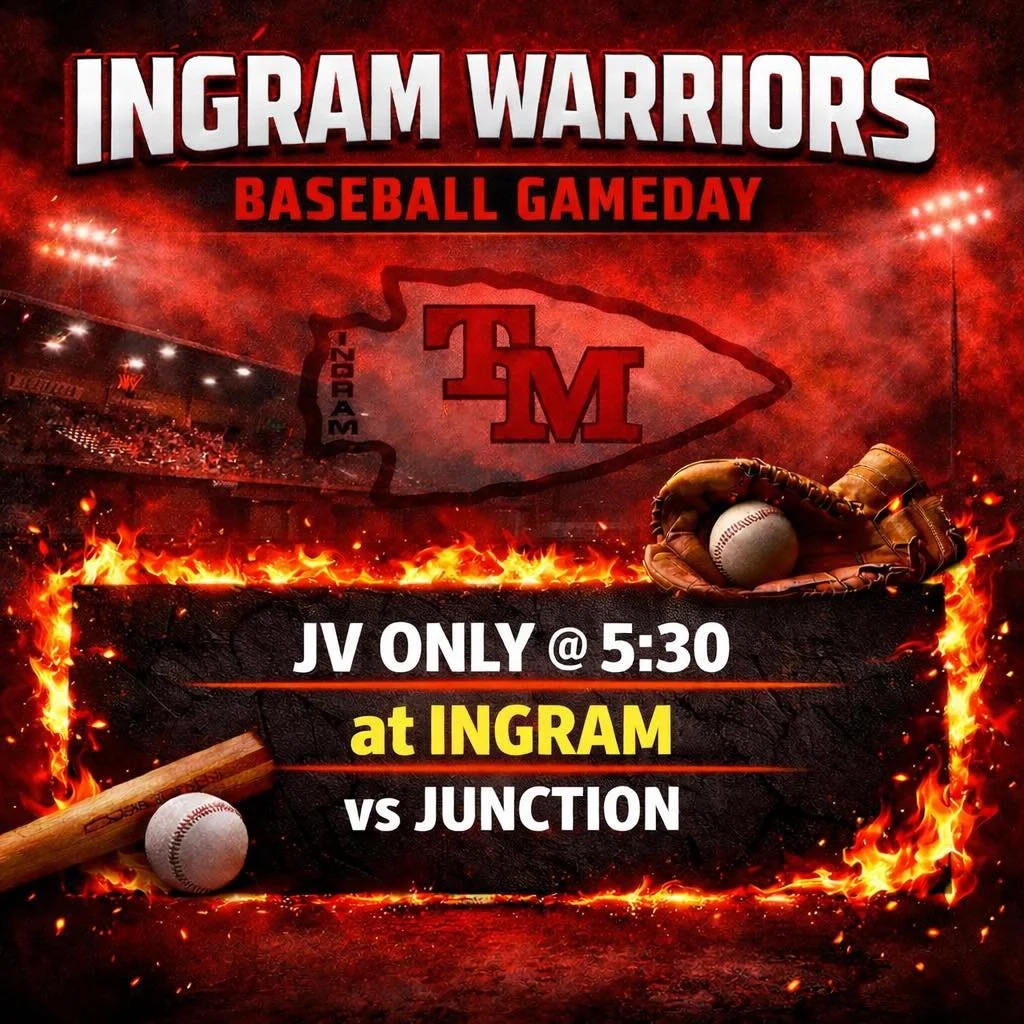 🔥⚾ GAME DAY, WARRIOR NATION! ⚾🔥

JV takes the field tonight!

🕠 5:30 PM
📍 At Ingram
🆚 Junction

Time to defend our dirt and bring the heat!

Let&rsquo;s pack the stands and show up loud for our Warriors! 🔴⚫⚪

#WarriorNation
#IngramBaseball
#Def