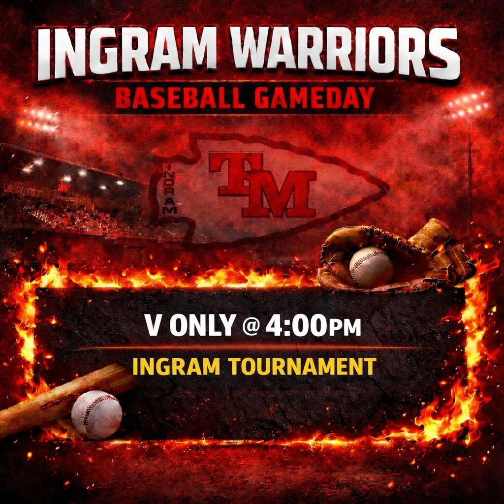 🔥⚾ WARRIOR NATION &mdash; IT&rsquo;S GAME DAY ⚾🔥

The Ingram Tournament is HERE and our Varsity Warriors take the field at 4:00 PM!

📍 Ingram
🅅 Varsity Only
⏰ 4:00 PM

Let&rsquo;s show up BIG for these boys.
Fill the stands. Wear your red. Bring 