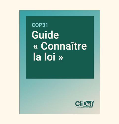 Cover of a guide titled 'COP31: Know the Law'
