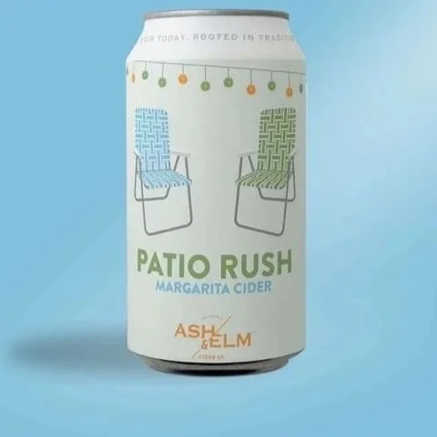 Ash & Elm Cider Co
Patio Rush | Apple
Formerly known as Margarita, this cider is made with fresh-squeezed lime and tangerine juices, lime zest, and aged in a tequila barrel.