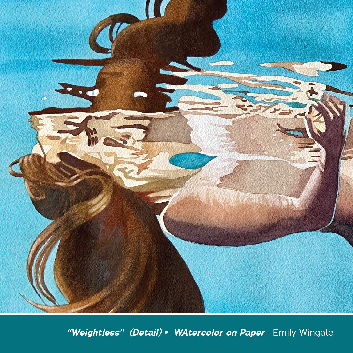 Emily Wingate watercolor of woman in water