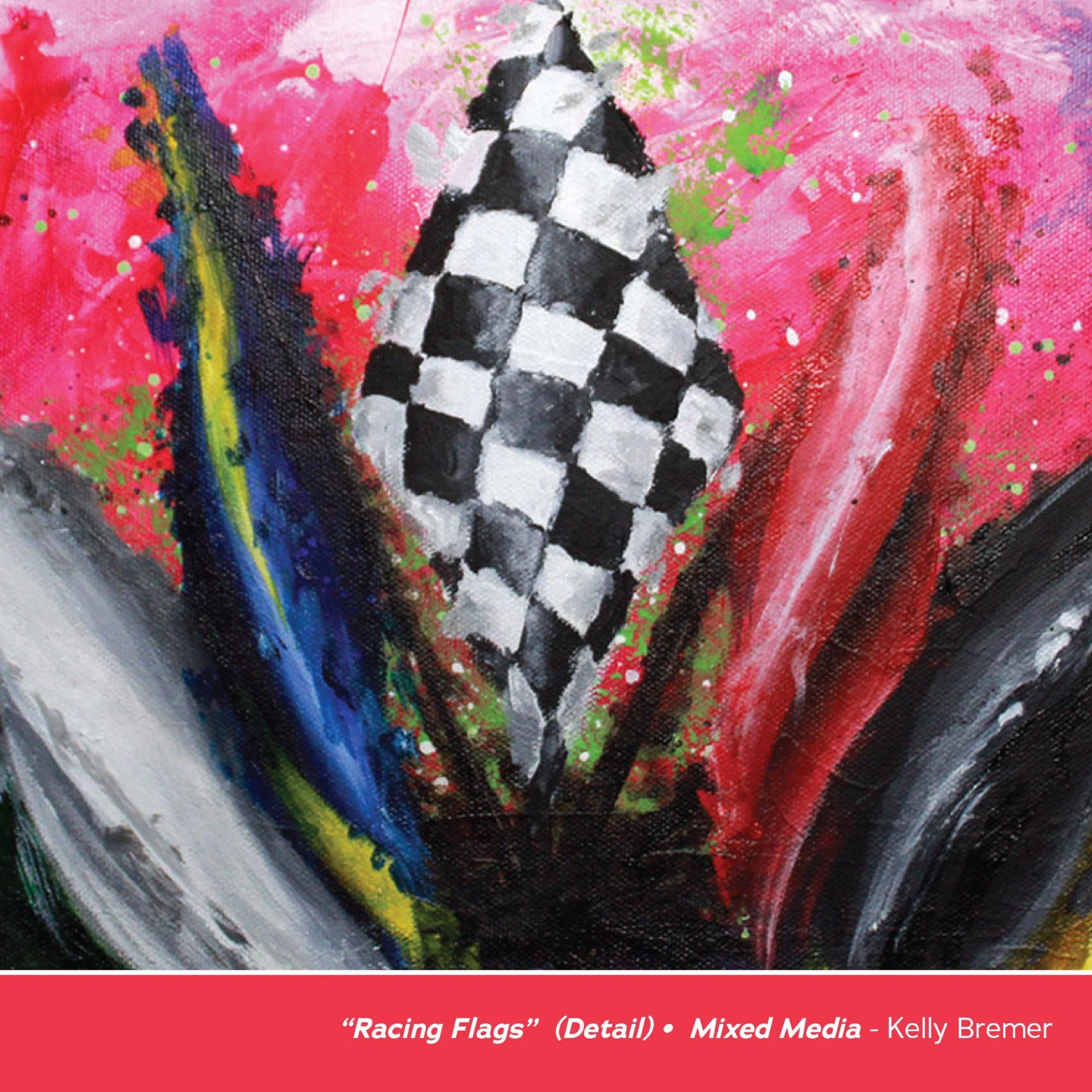 Painting of Indy car flags by Kelly Bremer