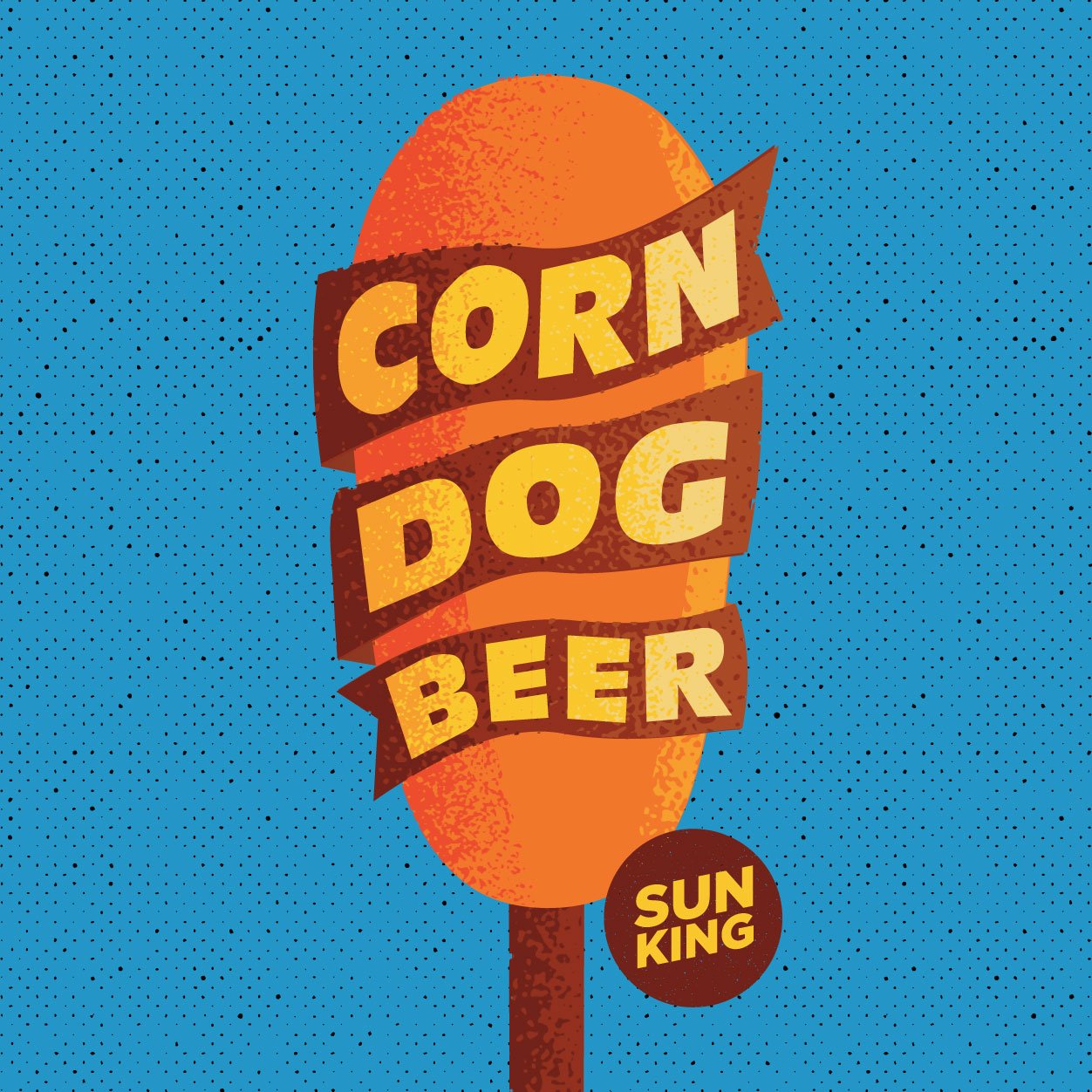Corn dog cartoon on blue background