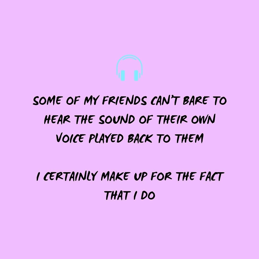 Bet you&rsquo;ve never met anyone who will happily listen to their own voice notes and enjoy it 🫠

I mean by definition I kinda have to love the sound of my own voice so don&rsquo;t come @ me 😶
&bull;
&bull;
&bull;
#voiceover #voiceoverartist #voic
