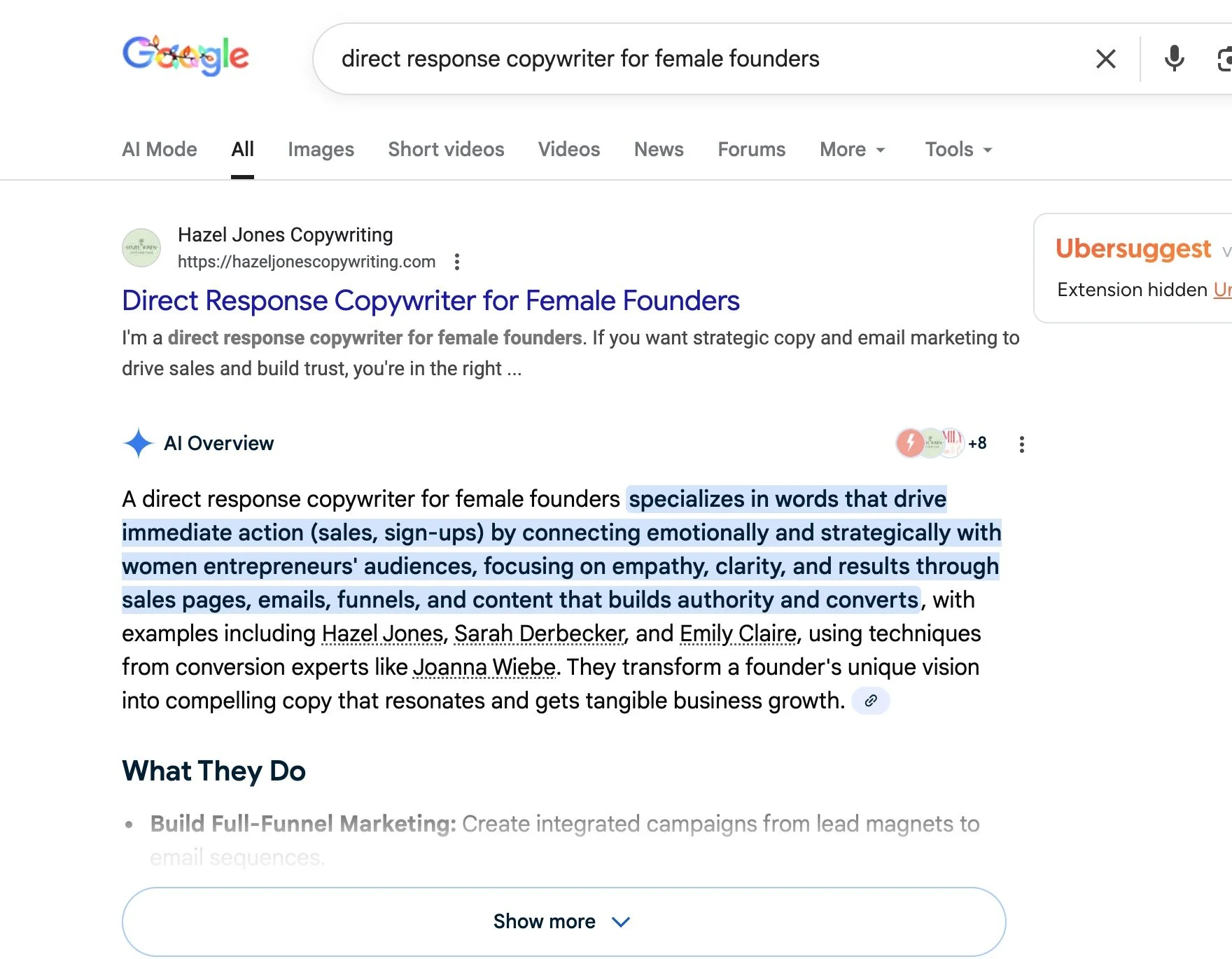 seo copywriting services results