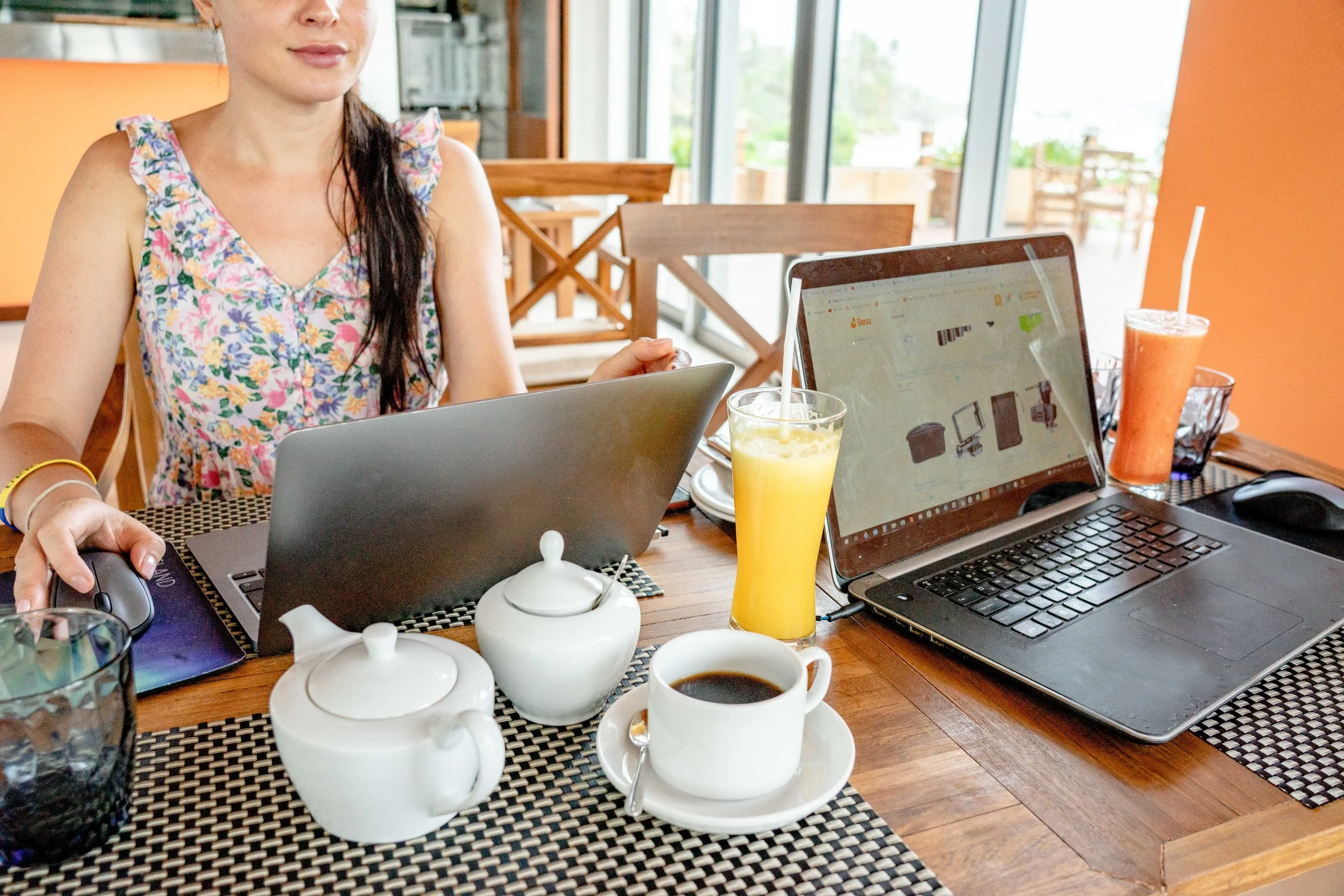 Female business owner reviewing marketing data to inform her email segmentation strategy