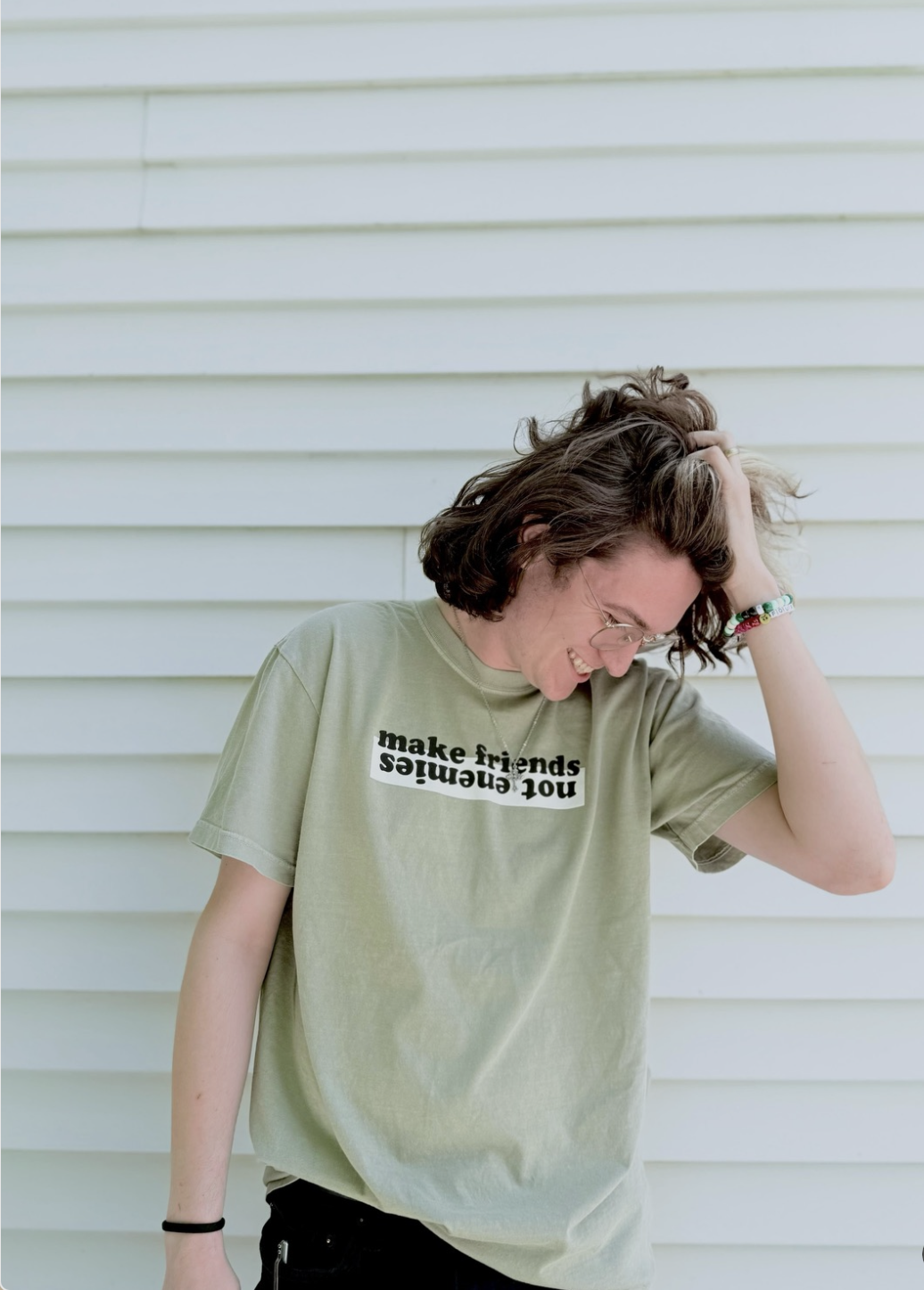 make friends not enemies - tee by v