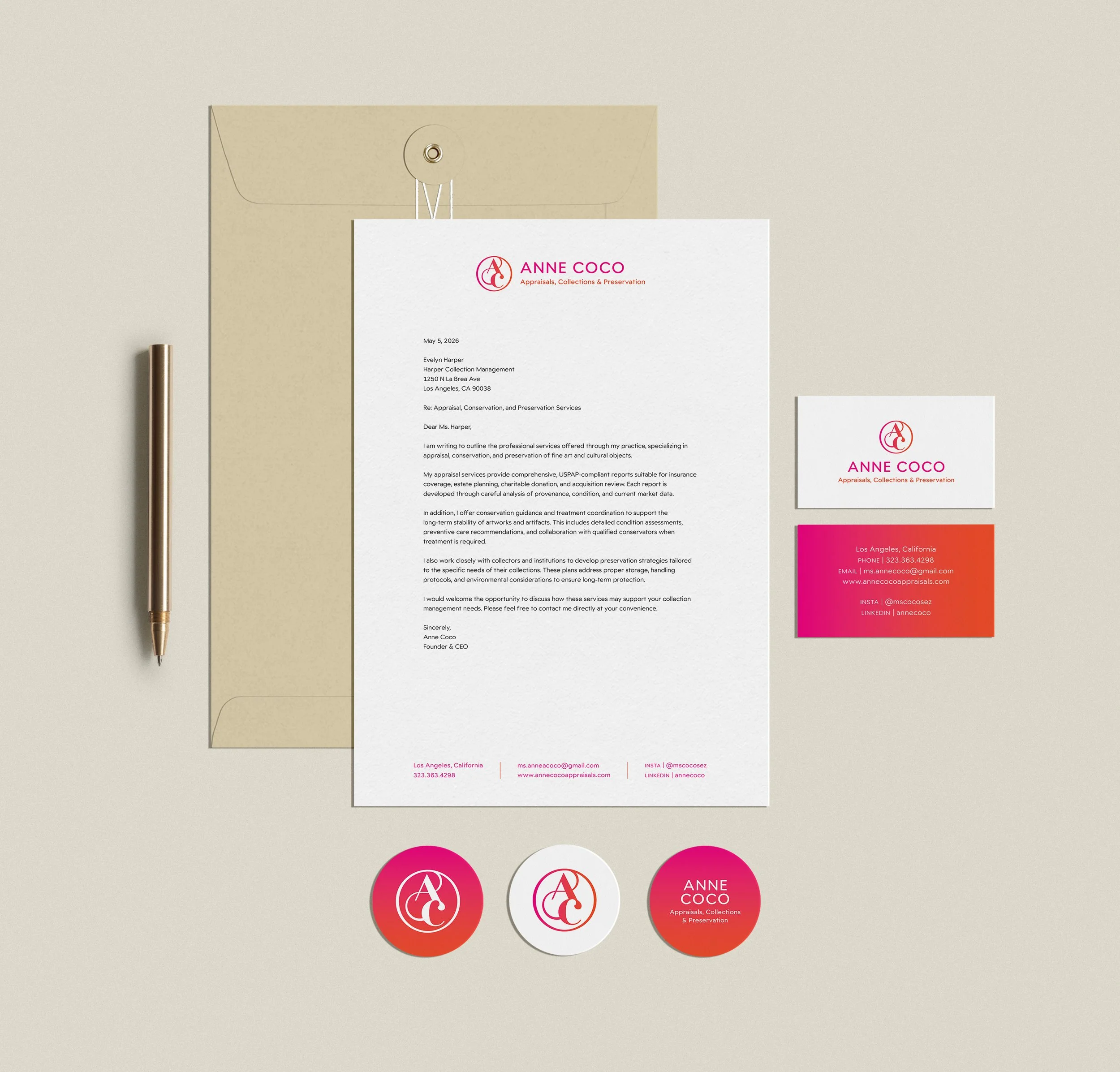LOGO + BUSINESS SUITE DESIGN — Anne Coco