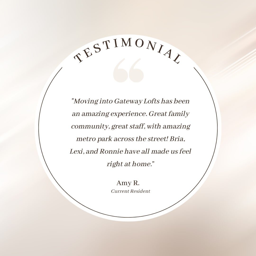 Testimonial Tuesday! We love hearing our residents great experiences here at our community. If you would like to leave a review, please click the link in our bio for a chance to be featured! 😁
