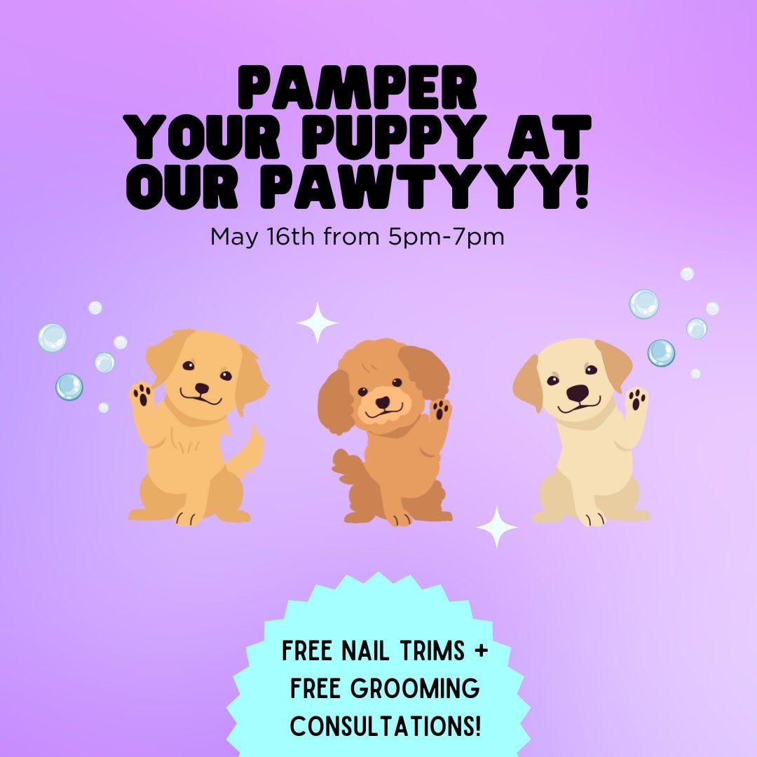 Come join us on May 16th for our puppy pawty! 🐾

From 5pm-7pm, we hope to see our furry residents there! 🐶