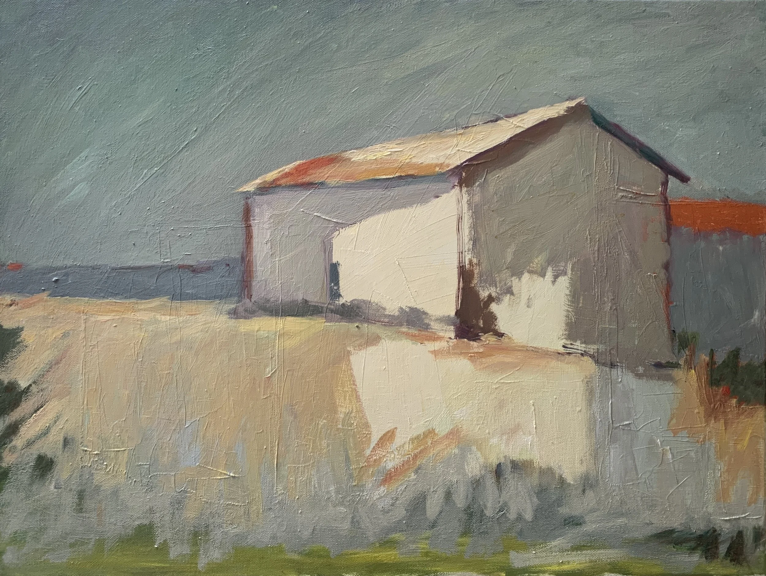 White Barn on Hill 16x20  sold 🔴