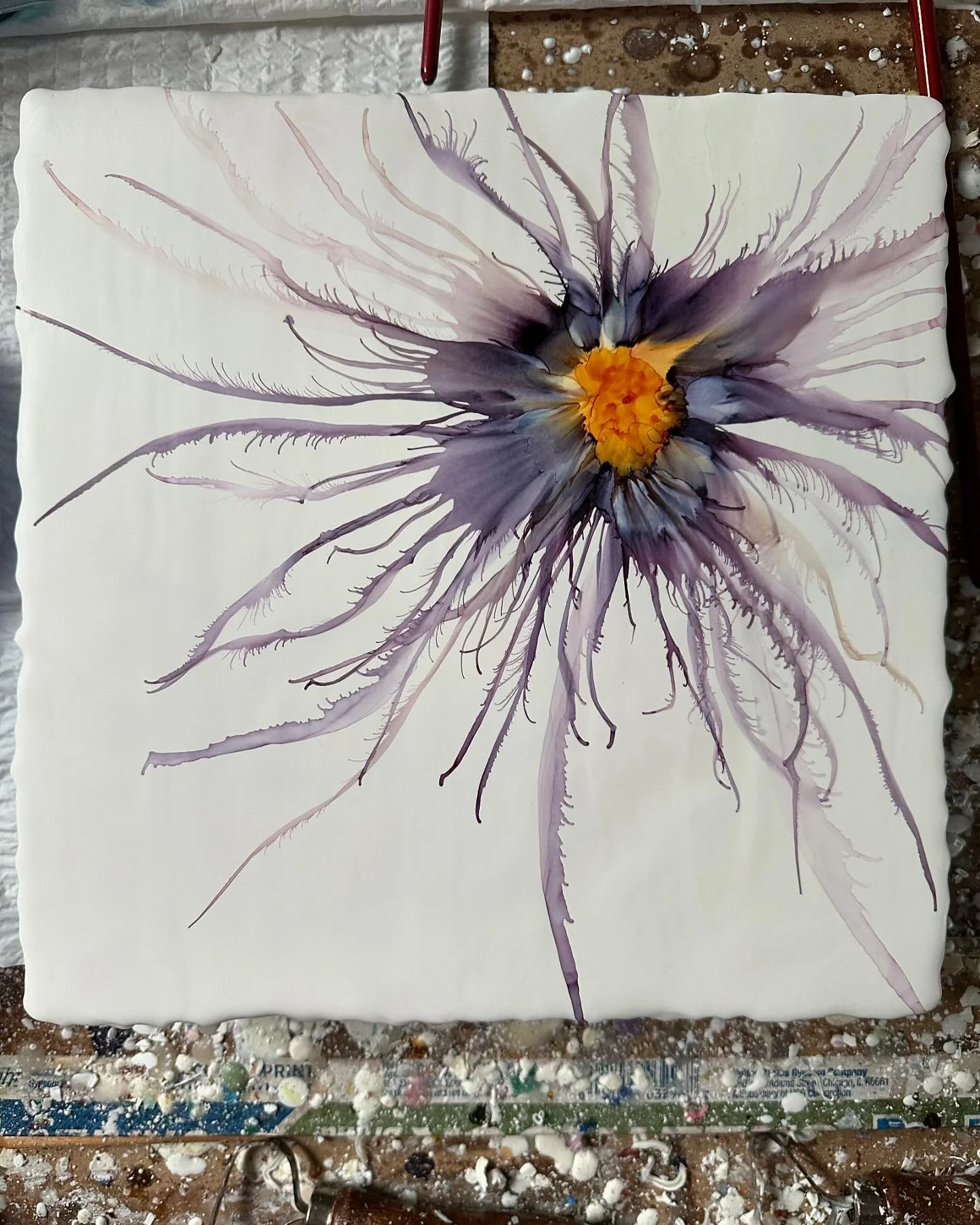 Feeling inspired today 🔥the start of a new encaustic painting&hellip;. Gettin&rsquo; my purple on&hellip;
Encausticbystacy.com