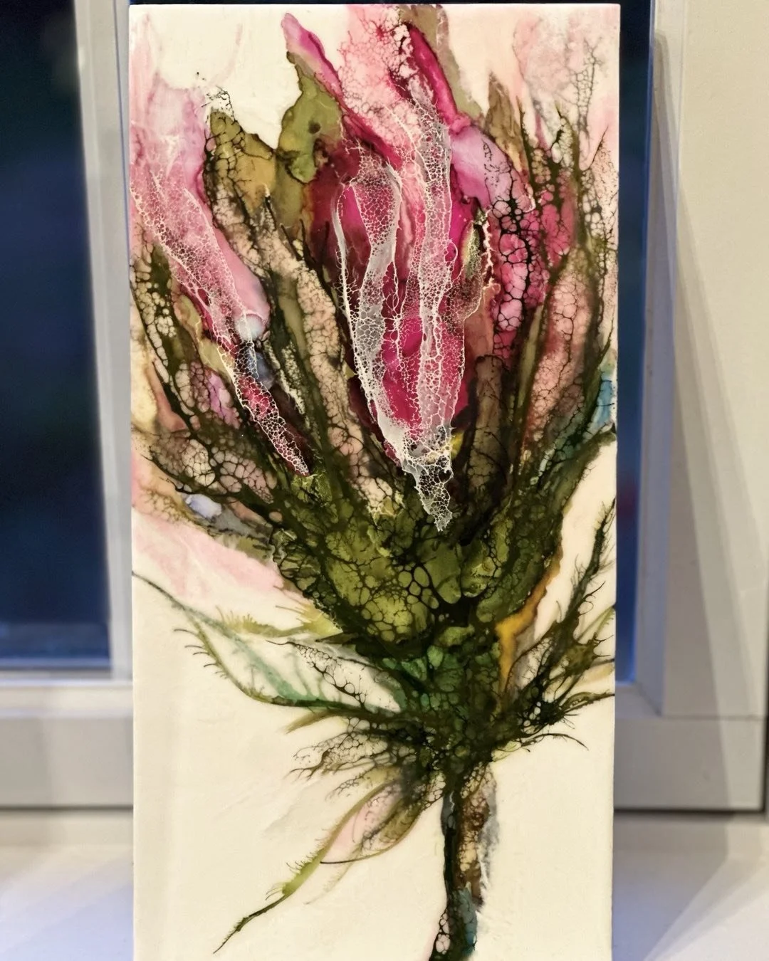 Small bloom&hellip;summer flowers still in bloom 🔥 🔥🔥encaustic with mixed media