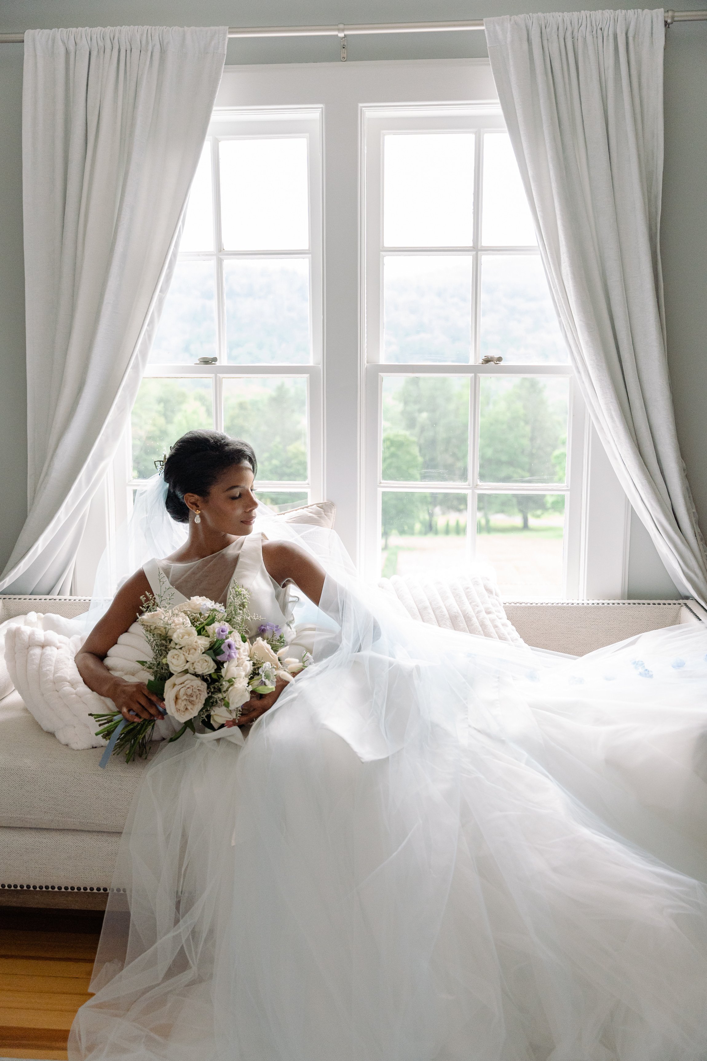 V neck mikado wedding dress by Dani Simone Couture