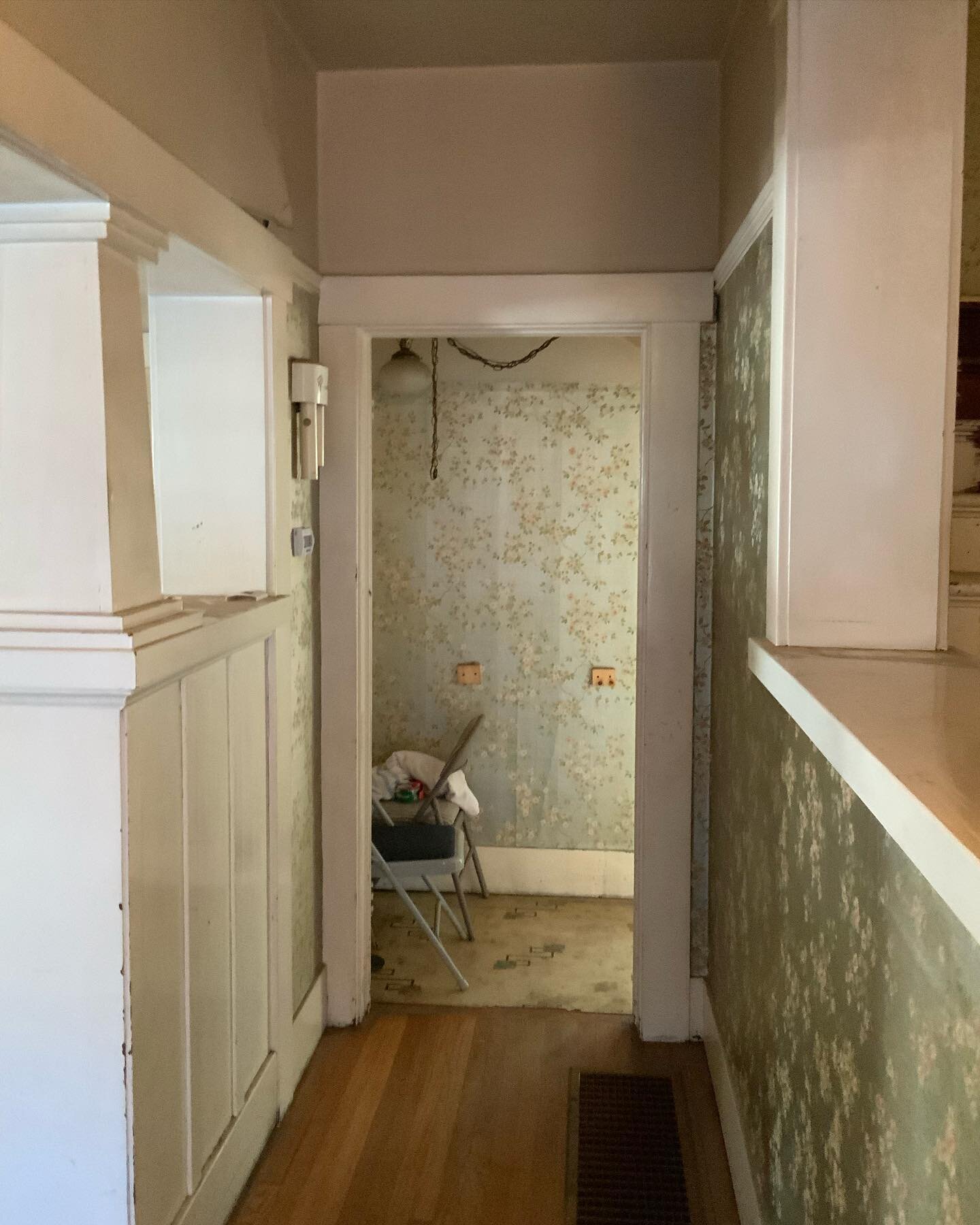 Although I am a big proponent of keeping design true to a historic home, I will say that sometimes moving a doorway just makes sense. By removing an original chimney from this 1912 bungalow, we were able to shift the doorway to run the hallway right 