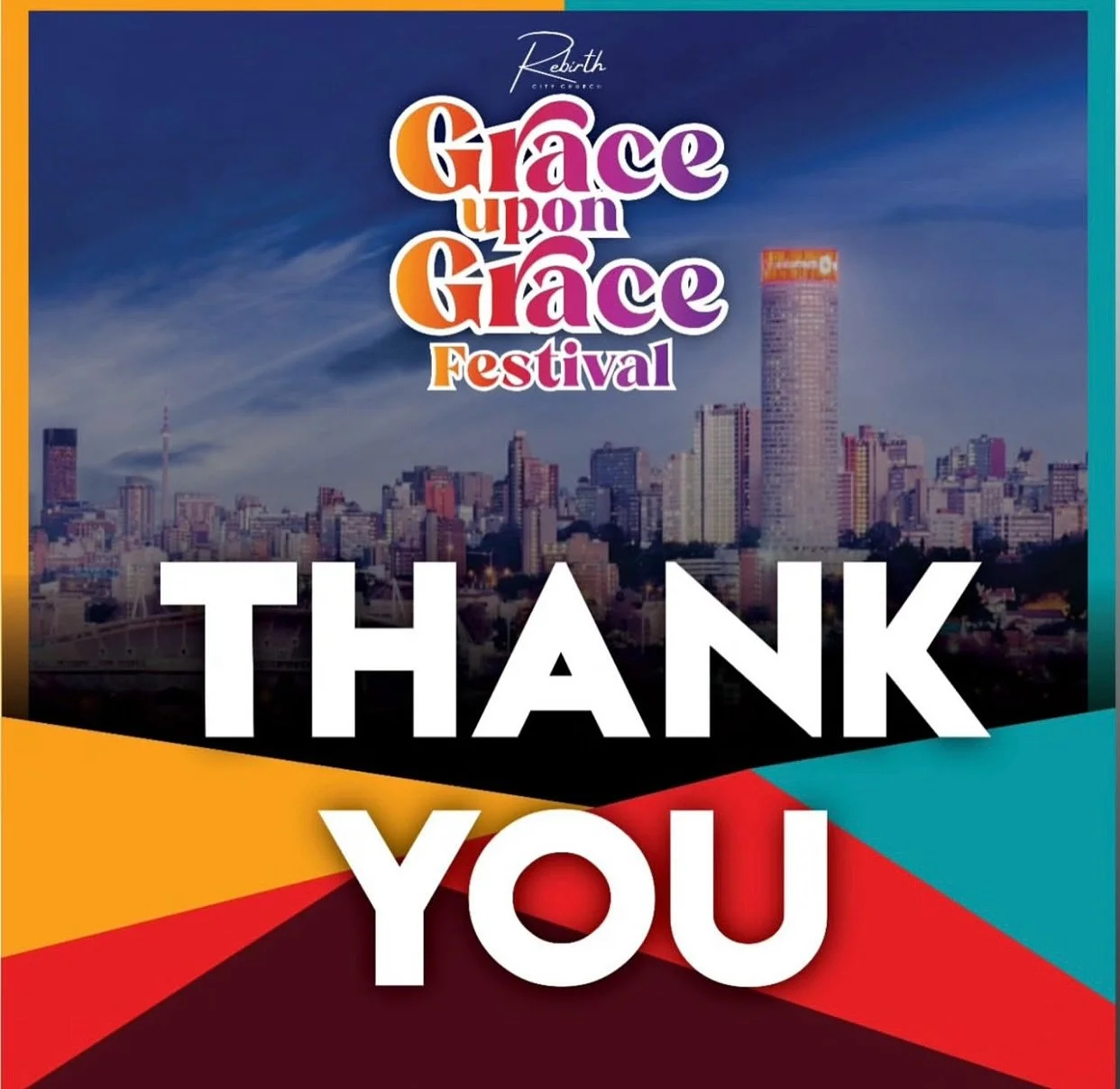 &ldquo;Now thanks be unto God, which always causeth us to triumph in Christ, and maketh manifest the savour of his knowledge by us in every place&rdquo;
2 Corinthians 2:14 KJV
GOD HAS BEEN GOOD TO US WITH GRACE UPON GRACE FESTIVAL (GAUTENG).
THANK YO