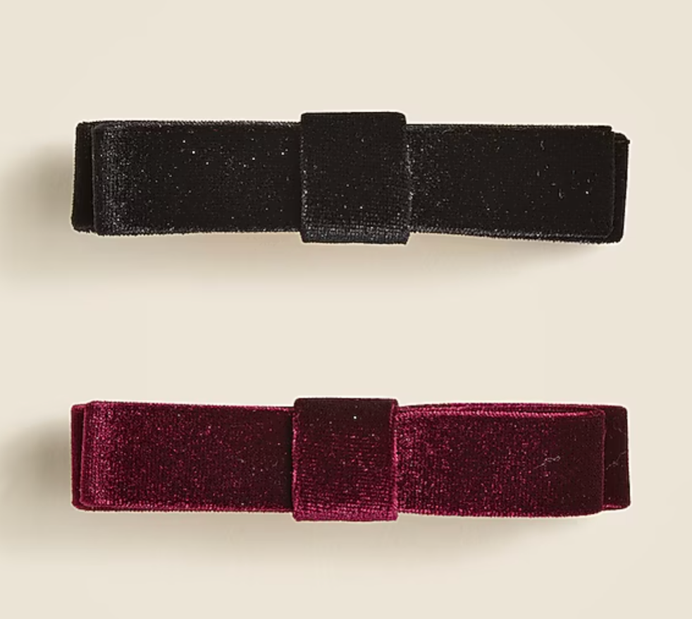 J. Crew black and burgundy hair bows