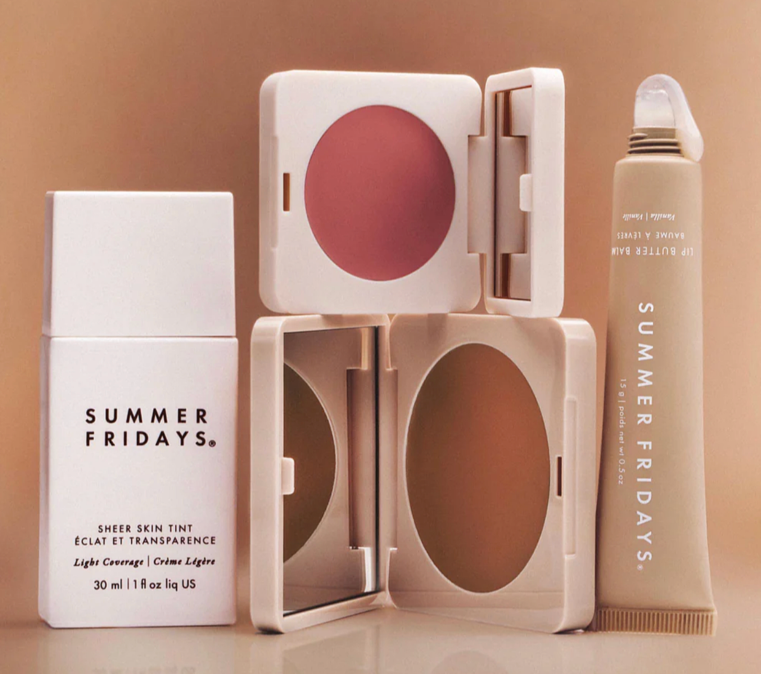 Summer Fridays sheer skin tint, blush, bronzer and lip butter
