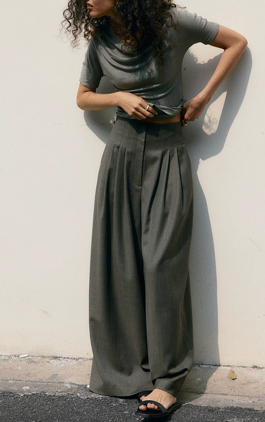 Atorie high waisted wide leg trouser