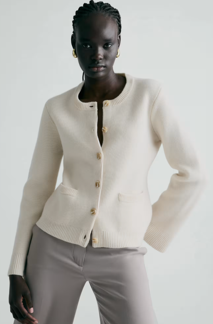 QUINCE Mongolian Cashmere Sturctured Cardigan