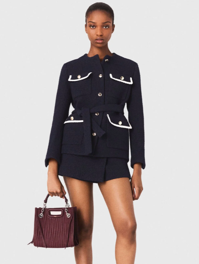 MAJE 4 pocket tweed jacket